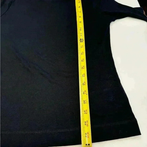 Lauren Ralph Lauren women’s black top w/faux suede elbow patches sz M - Picture 9 of 11